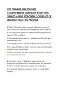 CITI TRAINING QUIZ 100 2026&NewLine;COMPREHENSIVE QUESTIONS SOLUTIONS&NewLine;GRADED A PLUS RESPONSIBLE CONDUCT OF&NewLine;RESEARCH PRACTICE PACKAGE&NewLine;