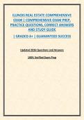 ILLINOIS REAL ESTATE COMPREHENSIVE EXAM &vert; COMPREHENSIVE EXAM PREP&comma; PRACTICE QUESTIONS&comma; CORRECT ANSWERS AND STUDY GUIDE