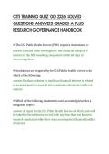 CITI TRAINING QUIZ 100 2026 SOLVED&NewLine;QUESTIONS ANSWERS GRADED A PLUS&NewLine;RESEARCH GOVERNANCE HANDBOOK&NewLine;