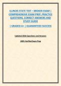 ILLINOIS STATE TEST &ndash; BROKER EXAM &vert; COMPREHENSIVE EXAM PREP&comma; PRACTICE QUESTIONS&comma; CORRECT ANSWERS AND STUDY GUIDE