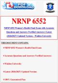 NRNP 6552 Women&rsquo;s Health Final Exam with Accurate Questions and Answers &lpar;Verified Answers&rpar; &vert; Latest &lpar;2026&sol;2027&rpar; Updated Version &ndash; Walden University