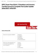 SFPC Exam Prep EXAM&comma; &vert;&vert; Questions and Answers &lpar;Verified Answers&rpar; Complete Test &lpar;Latest Update 2026&sol;2027&rpar; UPDATE&excl;&excl;&NewLine;