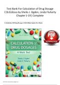 Test Bank For Calculation of Drug Dosage&NewLine;12thRiEdition by Sheila J&period; Ogden&comma; Linda Fluharty&NewLine;ChapterRi1-19Ri&vert;RiComplete