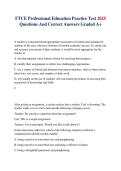 FTCE Professional Education Practice Test 2025 Questions And Correct Answers Graded A&plus;