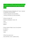 CIVIC LITERACY TEST BANK 2026 FULLY&NewLine;SOLVED QUESTIONS GUARANTEED TO&NewLine;PASS&period;