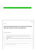 CWV 101 Final Exam Study Questions and Answers -GCU
