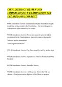 CIVIC LITERACY REVIEW 2026&NewLine;COMPREHENSIVE EXAMINATION SET&NewLine;UPDATED 100&percnt; CORRECT&period;