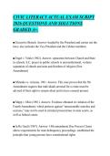 CIVIC LITERACY ACTUAL EXAM SCRIPT&NewLine;2026 QUESTIONS AND SOLUTIONS&NewLine;GRADED A&plus;