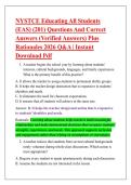 NYSTCE Educating All Students &NewLine;&lpar;EAS&rpar; &lpar;201&rpar; Questions And Correct &NewLine;Answers &lpar;Verified Answers&rpar; Plus &NewLine;Rationales 2026 Q&A &vert; Instant &NewLine;Download Pdf 