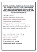 CERTIFIED AML FINTECH COMPLIANCE ASSOCIATE &lpar;CAFCA&rpar; TEST FINAL EXAM 2026&sol;2027 ACTUAL EXAM COMPLETE EXAM QUESTIONS WITH DETAILED VERIFIED ANSWERS &lpar;100&percnt; CORRECT ANSWERS&rpar; &sol;FINTECH FINAL EXAM LATEST UPDATE ALREADY GRADED A&plus;