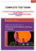 COMPLETE TEST BANK&colon;&NewLine;&NewLine;&NewLine;For Leifer's Introduction To Maternity & Pediatric Nursing In Canada&comma; 2nd Edition&NewLine;By Lisa Keenan-Lindsay Latest Update Graded A&plus;&NewLine;