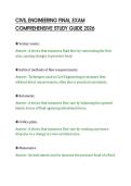 CIVIL ENGINEERING FINAL EXAM&NewLine;COMPREHENSIVE STUDY GUIDE 2026&NewLine;