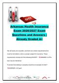 Arkansas Health Insurance Exam 2026&sol;2027 &ndash; 130&plus; Questions & Answers &vert; Risk&comma; Underwriting&comma; MIB&comma; Policy Provisions & Insurance Law