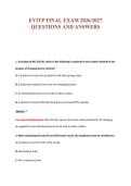 EVITP FINAL EXAM 2026&sol;2027&NewLine;QUESTIONS AND ANSWERS