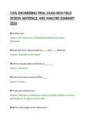 CIVIL ENGINEERING FINAL EXAM HIGH-YIELD&NewLine;DESIGN&comma; MATERIALS&comma; AND ANALYSIS SUMMARY&NewLine;2026