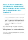 Foster Care Program Administration &NewLine;Certification Exam  Practice Questions &NewLine;And Correct Answers &lpar;Verified Answers&rpar; &NewLine;Plus Rationale 2026 Q&A&vert; Instant &NewLine;Download Pdf  