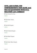 CIVIL AIR PATROL TOP&NewLine;COMPREHENSIVE TEST BANK 2026&NewLine;SOLVED QUESTIONS WITH FULL&NewLine;SOLUTION 100&percnt; CORRECT