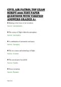 CIVIL AIR PATROL TOP EXAM&NewLine;SCRIPT 2026 TEST PAPER&NewLine;QUESTIONS WITH VERIFIED&NewLine;ANSWERS GRADED A&plus;&NewLine;
