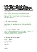 CIVIL AIR PATROL TOP FINAL&NewLine;PAPER 2026 COMPLETE QUESTIONS&NewLine;AND VERIFIED ANSWERS GRADE A&plus;