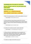 CHAMBERLAIN COLLEGE OF NURSING &NewLine;NR 601&colon; PRIMARY CARE OF THE MATURING AND &NewLine;AGED FAMILY &NewLine;FINAL EXAMINATION &NewLine;VERSION 1 & 2 - UPDATED 2026&sol;2027 &NewLine;100&percnt; CORRECT QUESTIONS & ANSWERS 