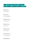 CJBAT ACTUAL EXAM FULL QUESTIONS&NewLine;AND CORRECT ANSWERS GRADED A PLUS