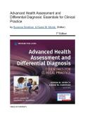 Test Bank - Advanced Health Assessment & Differential Diagnosis&colon; Essentials for Clinical Practice&comma; 1st Edition &lpar;Myrick&comma; 2020&rpar;&comma; Chapter 1-12 Fully Covered