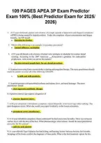109 PAGES APEA 3P Exam Predictor Exam 100&percnt; &lpar;Best Predictor Exam for 2025&sol; 2026&rpar;