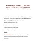 KAPLAN DIAGNOSTIC COMPLETE&NewLine;EXAM QUESTIONS AND ANSWERS