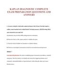 KAPLAN DIAGNOSTIC COMPLETE&NewLine;EXAM PREPARATION QUESTIONS AND&NewLine;ANSWERS