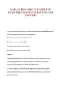 KAPLAN DIAGNOSTIC COMPLETE&NewLine;EXAM PREP 2026&sol;2027 QUESTIONS AND&NewLine;ANSWERS
