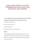 KAPLAN DIAGNOSTIC NCLEX-RN&NewLine;COMPREHENSIVE PRACTICE EXAM&NewLine;QUESTIONS AND ANSWERS