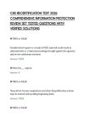 CJIS RECERTIFICATION TEST 2026&NewLine;COMPREHENSIVE INFORMATION PROTECTION&NewLine;REVIEW SET TESTED QUESTIONS WITH&NewLine;VERIFIED SOLUTIONS&NewLine;