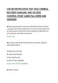 CJIS RECERTIFICATION TEST 2026 CRIMINAL&NewLine;RECORDS HANDLING AND ACCESS&NewLine;CONTROL STUDY GUIDE FULL PAPER AND&NewLine;ANSWERS&NewLine;