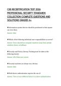 CJIS RECERTIFICATION TEST 2026&NewLine;PROFESSIONAL SECURITY STANDARDS&NewLine;COLLECTION COMPLETE QUESTIONS AND&NewLine;SOLUTIONS GRADED A&plus;&NewLine;