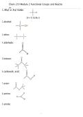 CHEM 219 Module 2 Functional Groups & Reactions &vert; Study Guide & Exam Review