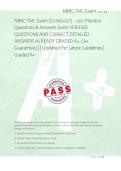 NBRC TMC Exam &lpar;2026&sol;2027&rpar; &ndash; 200 Practice &NewLine;Questions & Answers Exam VERIFIED &NewLine;QUESTIONS AND CORRECT DETAILED &NewLine;ANSWERS ALREADY GRADED A&plus;&period; &lpar;A&plus; &NewLine;Guarantee&rpar; &vert; &vert; Updated Per Latest Guidelines &vert; &NewLine;Graded A&plus; 