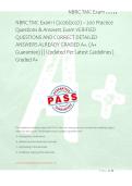 NBRC TMC Exam &lpar;2026&sol;2027&rpar; &ndash; 200 Practice Questions & Answers Exam VERIFIED QUESTIONS AND CORRECT DETAILED ANSWERS ALREADY GRADED A&plus;&period; &lpar;A&plus; Guarantee&rpar; &vert; &vert; Updated Per Latest Guidelines &vert; Graded A&plus;