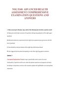NSG 5140&colon; ADVANCED HEALTH&NewLine;ASSESSMENT COMPREHENSIVE&NewLine;EXAMINATION QUESTIONS AND&NewLine;ANSWERS