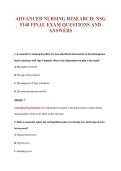 ADVANCED NURSING RESEARCH&colon; NSG&NewLine;5140 FINAL EXAM QUESTIONS AND&NewLine;ANSWERS