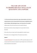 NSG 5140 ADVANCED&NewLine;PATHOPHYSIOLOGY FINAL EXAM&NewLine;QUESTIONS AND ANSWERS