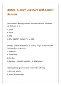 Barber PSI Exam Questions With Correct Answers