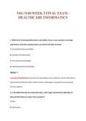 NSG 5140 WEEK 3 FINAL EXAM -&NewLine;HEALTHCARE INFORMATICS