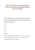 ADVANCED HEALTH ASSESSMENT&NewLine;FINAL EXAM &lpar;NSG 5140&rpar; QUESTIONS&NewLine;AND ANSWERS