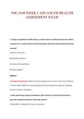 NSG 5140 WEEK 1 ADVANCED HEALTH&NewLine;ASSESSMENT EXAM