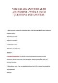 NSG 5140 ADVANCED HEALTH&NewLine;ASSESSMENT - WEEK 2 EXAM&NewLine;QUESTIONS AND ANSWERS
