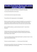 HA 3341 Final Exam Review with correct answers 100&percnt; 2026