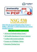 NSG 530 Exam 1 &ndash; Advanced Pathophysiology &lpar;Wilkes University&rpar; &vert;  Practice Questions with Detailed Answers & Rationales &vert; 2026 Study Guide