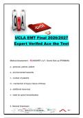 UCLA EMT Final Exam 2026&sol;2027 &vert; 100&plus; Questions & Answers &vert; Patient Assessment&comma; Airway&comma; Trauma&comma; Cardiology&comma; OB&sol;GYN & Emergencies