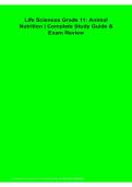 Life Sciences Grade 11 Animal Nutrition Complete Study Guide & Exam Review 2026&sol; 2027