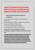 Supply Chain Management Exam Questions &NewLine;with Correct Answers &lpar;VerifiedAnswers&rpar; Plus &NewLine;Rationales 2026 Q&A Instant Download PDF